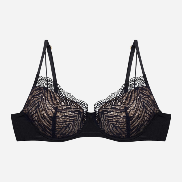 Biustonosz damski Push Up z fiszbinami Esotiq Bonita 42534-61X 70E Czarny z beżowym (5903972521267) - obraz 10
