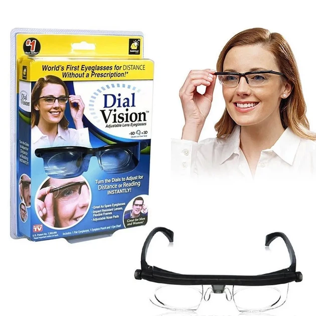 Очки с регулировкой линз Dial Vision универсальные от -6 до +3 унисекс 160 г - Фото 2 Очки с регулировкой линз Dial Vision универсальные от -6 до +3 унисекс 160 г - изображение 2