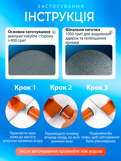 Роликовая точилка для заточки кухонных бытовых ножей ножниц алмазная профессиональная двусторонняя с магнитным угловым основанием углом точной заточки 15 и 20 градусов из нержавейки роликовая шлифовальная ручная для кухни коричневая (101195) - изображение 5