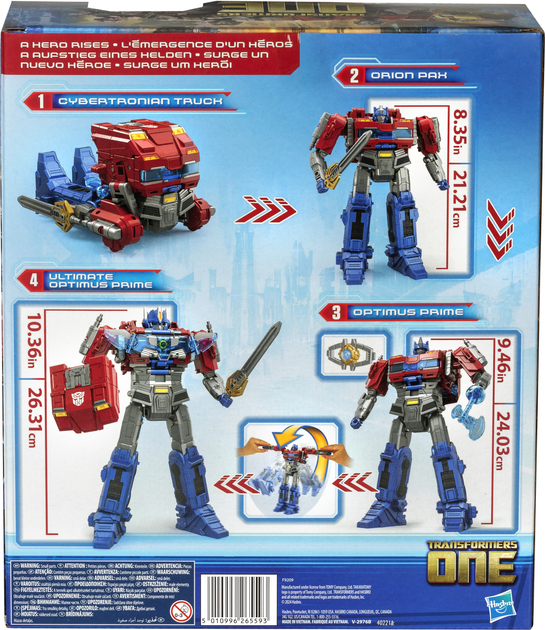 Transformer zabawka Hasbro Power Flip Optimus Prime 20 cm F9209 (5010996265593) - obraz 2