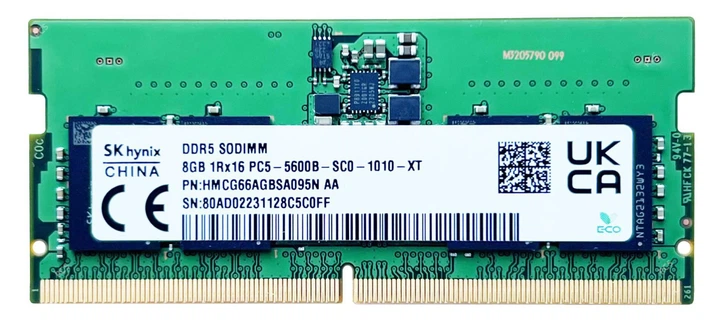 SK hynix DDR5 SODIMM 8GB 2枚セット Оперативная память SK hynix SODIMM DDR5 8Gb 1Rx16 PC5-5600B-SC0
