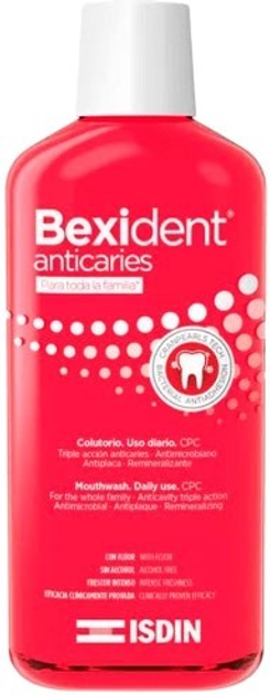 Płyn do płukania jamy ustnej Isdin Bexident Anticaries Colutorio 500 ml (8470001780737) - obraz 1
