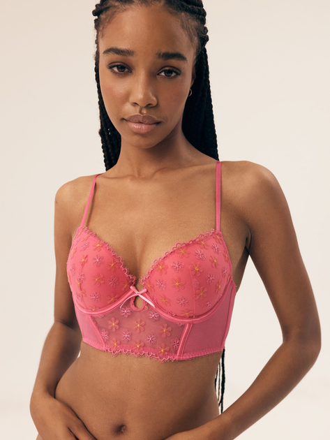 Biustonosz bustier Esotiq Bloomy 42869-42X 75D Różowe (5903972552513) - obraz 1