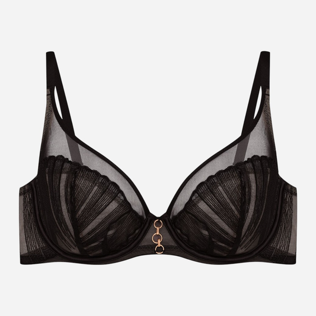 Biustonosz damski Push Up z fiszbinami Esotiq Bossa 42874-61X 70H Czarny z beżowym (5903972555217) - obraz 6