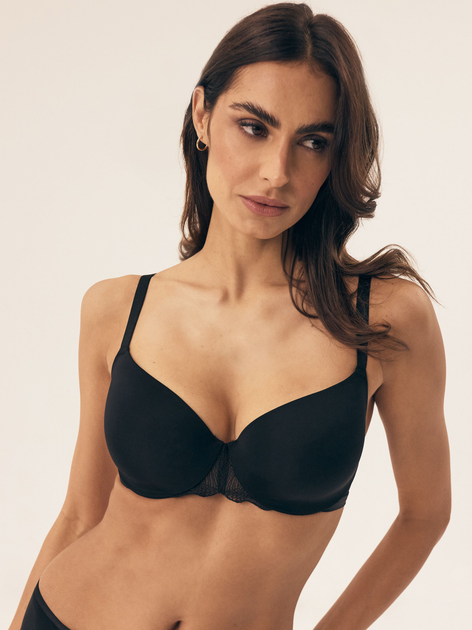 Biustonosz damski bez Push Up usztywniany Esotiq Bluey 42918-99X 75D Czarny (5903972562628) - obraz 1