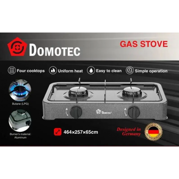 Плита газова на 2 конфорки з нержавіючої сталі, 4400 Вт / Настільна Domotec MC 6606 (L) - изображение 10