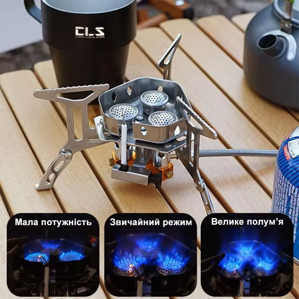 Ветрозащитная газовая горелка с переходником, для кемпинга и активного отдыха - изображение 7