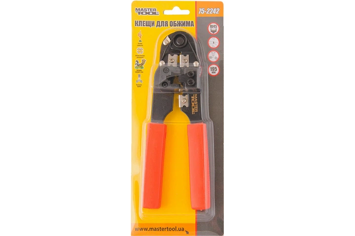 Клещи для обжима RJ45 Mastertool 195 мм длинные щипцы для соединений и кабелей обжимные инструменты (DR-P_33IT) - изображение 2
