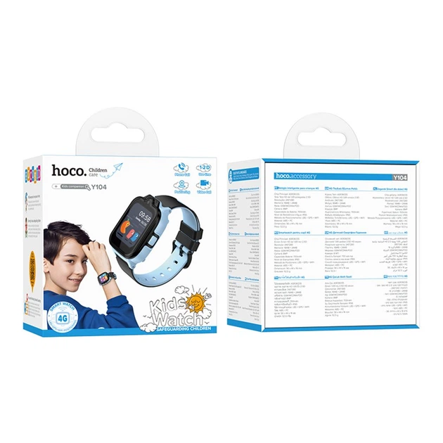 Дитячий Смарт Часи Hoco Y104 4G GPS Колір Синій - Фото 4 Дитячий Смарт Часи Hoco Y104 4G GPS Колір Синій - зображення 4