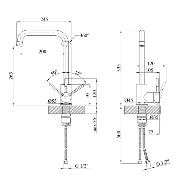 Кухонная мойка 4-в-1 (комплект) Kroner KRP Gebürstet-63*50 RHM - зображення 13