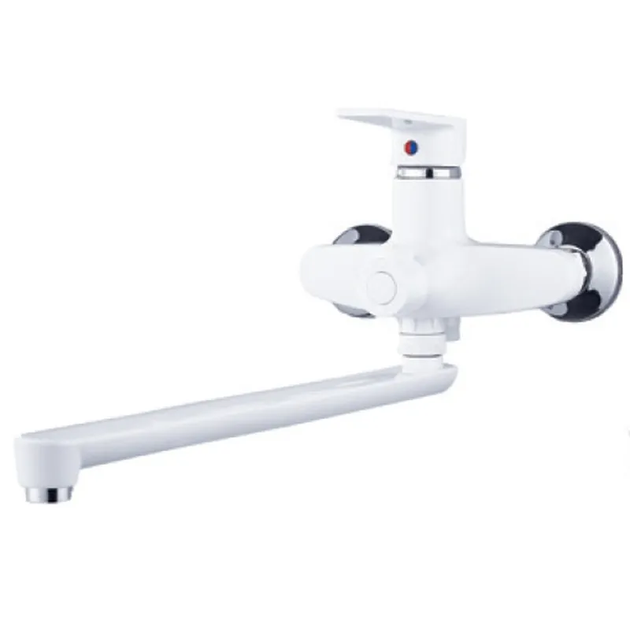 Змішувач для ванни Plamix OSCAR-006 EURO SET MX1895 зі шлангом лійкою та кронштейном білий - Фото 1 Змішувач для ванни Plamix OSCAR-006 EURO SET MX1895 зі шлангом лійкою та кронштейном білий - изображение 1