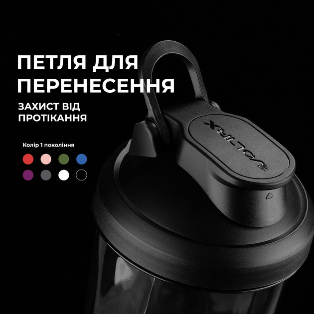 Електричний шейкер VOLTRX VortexBoost 600 мл Tritan Black (Vortex_Black) - зображення 3