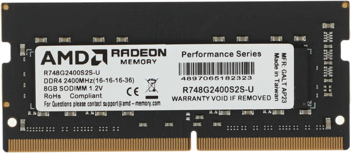 Pamięć RAM AMD SODIMM DDR4-2400 8192MB PC4-19200 R7 Performance Series (R748G2400S2S-U) - obraz 1