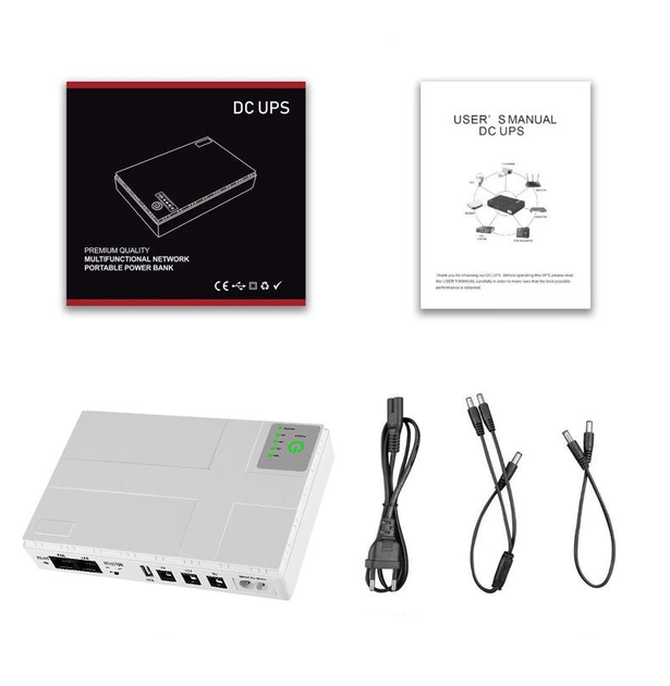 DC-UPS ДБЖ DC1018P безперебійне живлення для роутера, терміналу, камери Yepo 10400mAh (White) - зображення 6