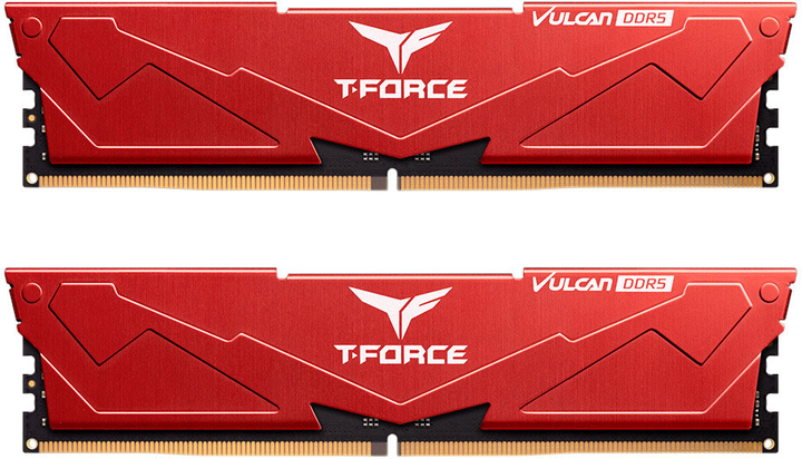 Pamięć RAM Team Group DDR5-6000 32768MB PC5-48000 (Kit of 2x16384) Vulcan Red (FLRD532G6000HC38ADC01) - obraz 1