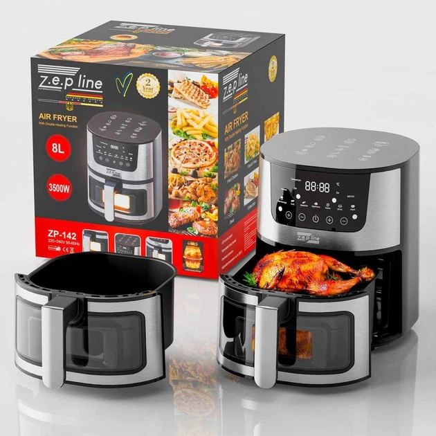 Многофункциональная фритюрница Zepline ZP-142 8л 3500Вт 7 программ  приготовления антипригарное покрытие