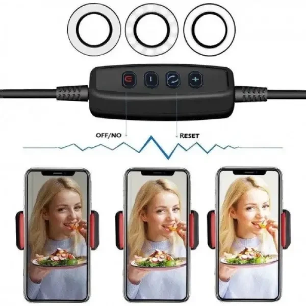 Гибкий штатив держатель с LED подсветкой на прищепке Professional Live Stream 2в1 набор блогера 5504 - Фото 6 Гибкий штатив держатель с LED подсветкой на прищепке Professional Live Stream 2в1 набор блогера 5504 - изображение 6