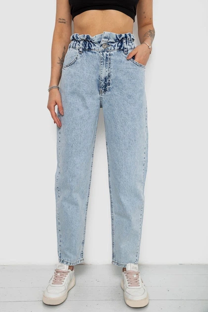 Джинси жіночі Mom-fit, колір блакитний розмір 36 244R1601S20 - Фото 1 Джинси жіночі Mom-fit, колір блакитний розмір 36 244R1601S20 - изображение 1
