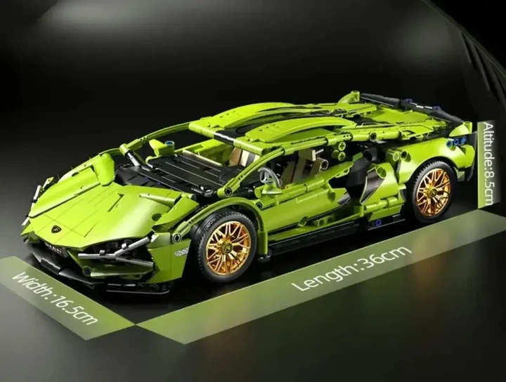 Конструктор Technic Lamborghini Racing Edition (1314 деталей, совместим с LEGO) зеленый - изображение 4