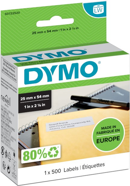 Адресні етикетки для принтерів Dymo Return 54 x 25 mm 500 наклейок White (S0722520) - зображення 1