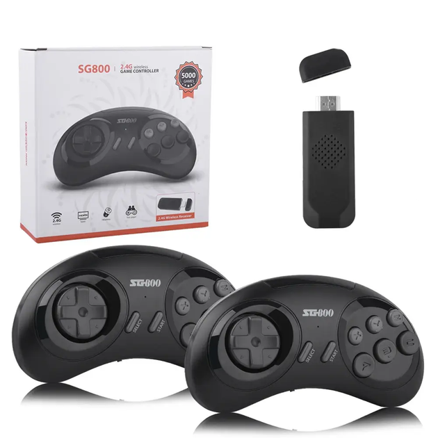 Ігрова ретро консоль приставка SEGA SG800 mega drive 2 16 біт 5000 ігор 2 бездротових джойстика сега мега драйв 2 - зображення 11