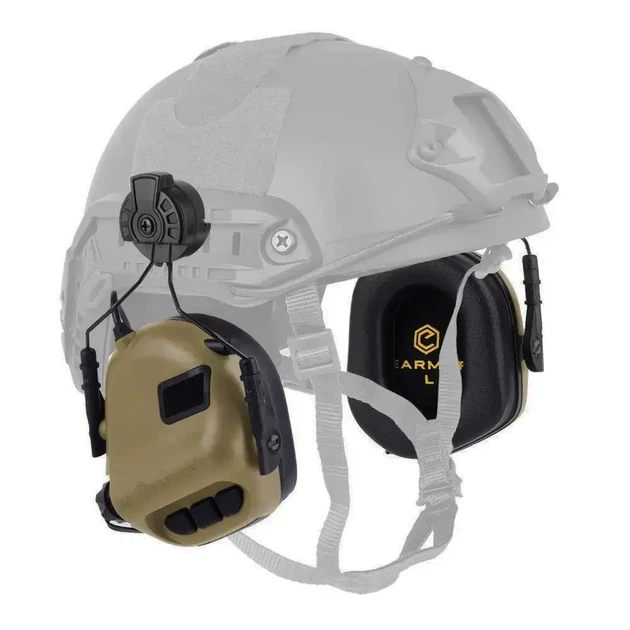 Наушники тактические Earmor M31H Mod3, активные, с креплением на шлем, NRR 22, цвет – Койот, активные наушники - изображение 2