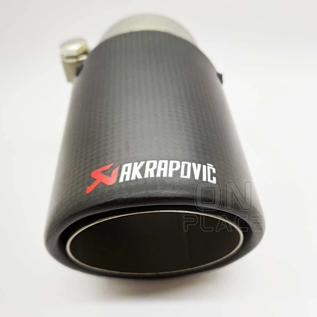 Насадка на глушник Akrapovic одинарна 65мм-175мм (JB) | Карбонова насадка на вихлопну трубу - зображення 2