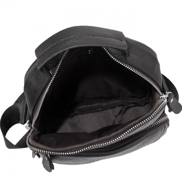 Мужской кожаный мессенджер через плечо черный Tiding Bag A25F-1519A - Фото 6 Мужской кожаный мессенджер через плечо черный Tiding Bag A25F-1519A - изображение 6
