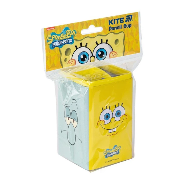 Стакан для ручек Kite Sponge Bob "Губка Боб" металлический квадратный (SB25-105) - изображение 2