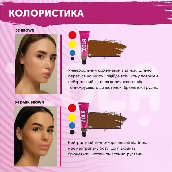 Краска для бровей с коллагеном в саше (коричневая) + окислитель Brown 03 Zola 5 мл - изображение 5