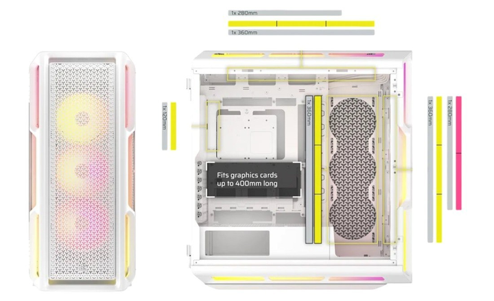 Obudowa Corsair iCUE LINK 5000T LX RGB White (CC-9011299-WW) - obraz 3