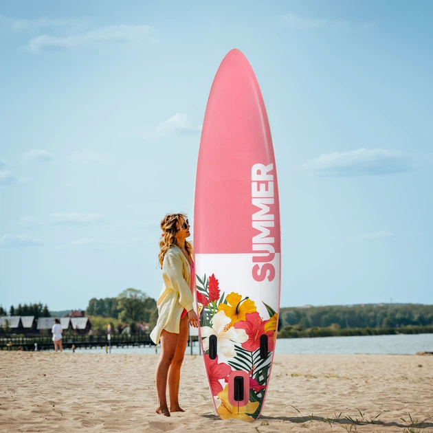 Надувная SUP-доска THUNDER VIOSA 320 розово-белая, 320×75×15 см, нагрузка до 150 кг, насос, ремень и чехол для телефона(ISL_43F973605F60) - изображение 3