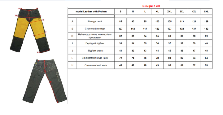 Брюки сварщика KWeld XXXL кожа с пробаном, кевларовая нить (Welding Proban Trousers) (0700010337A) - изображение 4