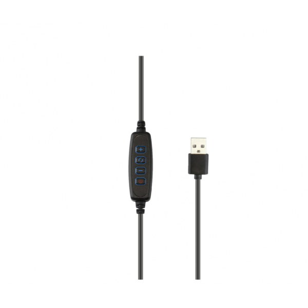 Кільцева LED лампа QX-260 з тримачем для телефону керування на дроті 26 см USB - зображення 6