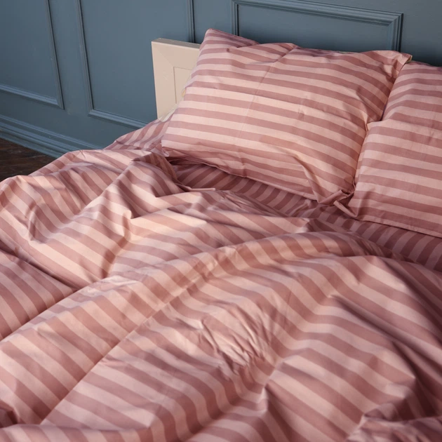Комплект постельного белья Mirson Евро 200х220 см 17-0773 Nude stripes Бязь (2200011152554) - Фото 3 Комплект постельного белья Mirson Евро 200х220 см 17-0773 Nude stripes Бязь (2200011152554) - изображение 3