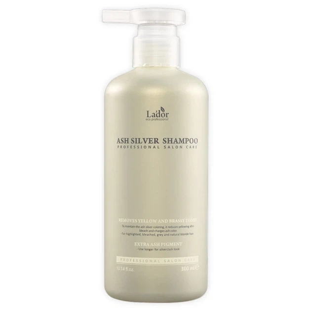 Шампунь оттеночный для обесцвеченных волос - La'dor Ash Silver Shampoo, 300 мл - Фото 1 Шампунь оттеночный для обесцвеченных волос - La'dor Ash Silver Shampoo, 300 мл - изображение 1