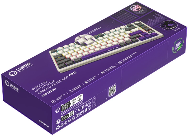 Клавиатура механическая беспроводная Lorgar KBP7075W Pro RGB Wireless/Bluetooth/USB Beige (LRG-KBP7075W-RT-US) - изображение 11