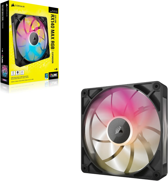 Wentylator Corsair iCUE LINK RX140 MAX RGB 140 mm Black (CO-9051035-WW) - obraz 4