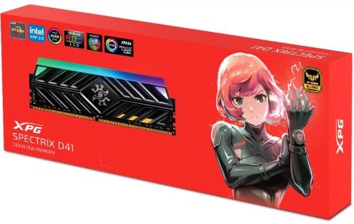 Память 8Gb DDR4, 3600 MHz, ADATA XPG Spectrix D41, Black, 18-22-22, 1.35V, с радиатором (AX4U36008G18I-ST41) - изображение 3