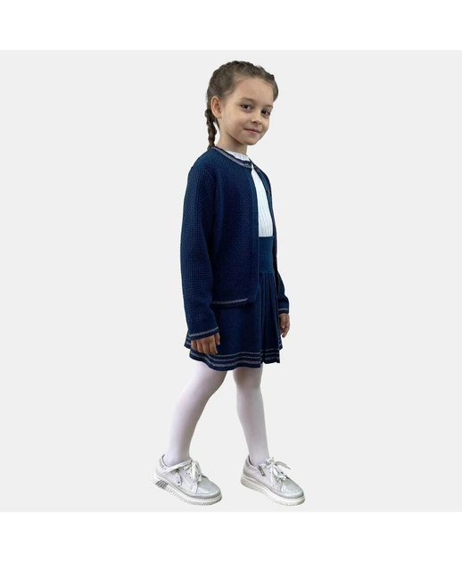 Дитяча кофта Герда із бiлою смужкою ARTKNIT 116 Синій (ak22480) - Фото 5 Дитяча кофта Герда із бiлою смужкою ARTKNIT 116 Синій (ak22480) - изображение 5