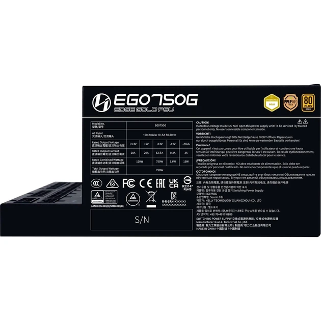 Блок питания Lian Li Edge 750W 80+ Gold Black (G9P.EG0750G.B000.EU) - изображение 3