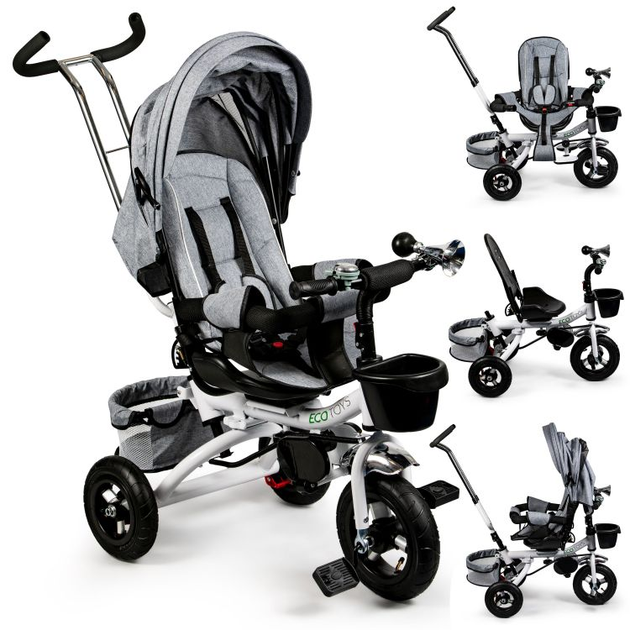 Триколісний велосипед EcoToys Delux 360° JM-068-17 Сірий (5903089063324) - зображення 12