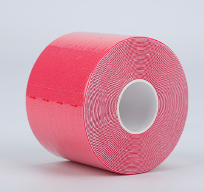 Кінезіо тейп для обличчя та тіла Kinesio tape, розмір 3,8см*5м, розовий (LS-KT-04-3_8) - зображення 2