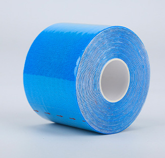 Кінезіо тейп для обличчя та тіла Kinesio tape, розмір 5см*5м, блакитний (LS-KT-03-5) - зображення 2
