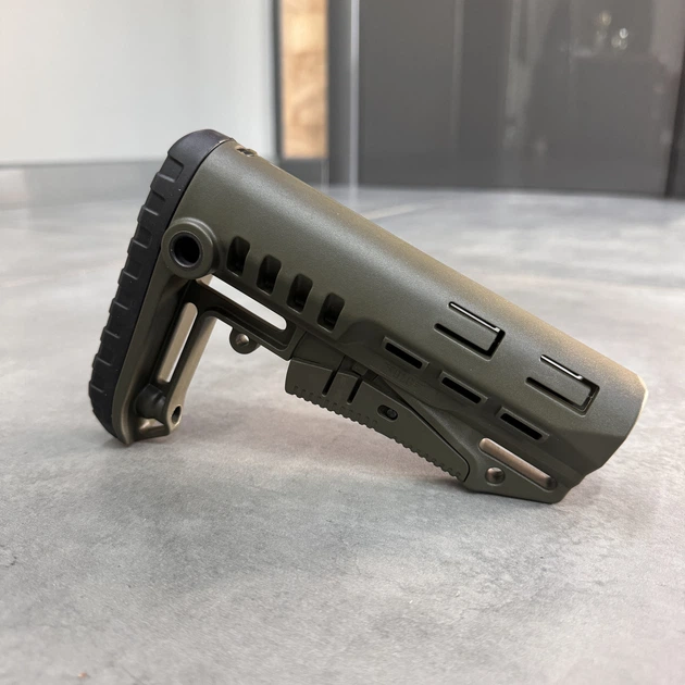 Приклад (база) DLG TBS TACTICAL DLG-130, для трубок Mil-Spec, цвет Олива, гнездо антабки на 2 стороны (DLG-130 BL) - изображение 8