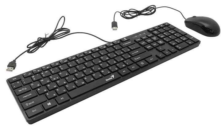 Комплект (Клавиатура и мышь) Genius C-126 SlimStar USB Black Ukr (31330007407) - изображение 5