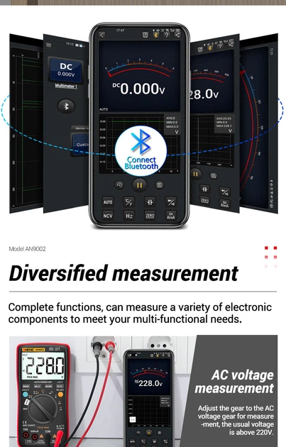 Мультиметр цифровой Aneng AN9002 PRO Оранжевый True RMS, Bluetooth - Фото 2 Мультиметр цифровой Aneng AN9002 PRO Оранжевый True RMS, Bluetooth - изображение 2