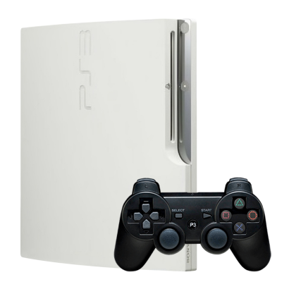 Набор Консоль Sony PlayStation 3 Slim 320GB White Б/У + Геймпад Беспроводной RMC Black - Фото 1 Набор Консоль Sony PlayStation 3 Slim 320GB White Б/У + Геймпад Беспроводной RMC Black - изображение 1