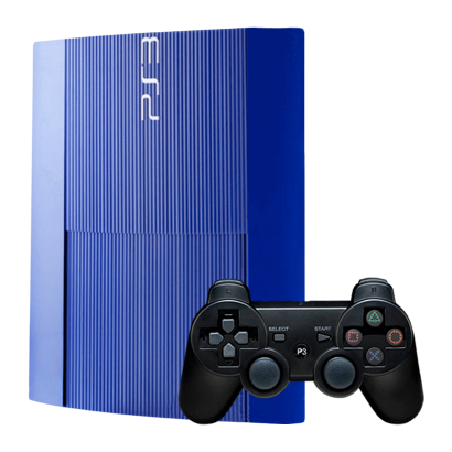 Набор Консоль Sony PlayStation 3 Super Slim 500GB Azurite Blue Б/У + Геймпад Беспроводной RMC Black - Фото 1 Набор Консоль Sony PlayStation 3 Super Slim 500GB Azurite Blue Б/У + Геймпад Беспроводной RMC Black - изображение 1