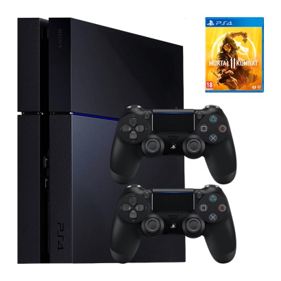 Набор Консоль Sony PlayStation 4 CUH-10-11хх 500GB Black Б/У + Геймпад Беспроводной DualShock 4 Version 2 2шт + Игра Mortal Kombat 11 Русские Субтитры - Фото 1 Набор Консоль Sony PlayStation 4 CUH-10-11хх 500GB Black Б/У + Геймпад Беспроводной DualShock 4 Version 2 2шт + Игра Mortal Kombat 11 Русские Субтитры - изображение 1